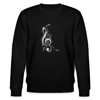 Musik Notenschlüssel Symbol - Stanley/Stella Unisex Bio-Sweatshirt CHANGER  - Schwarz - Vorne - Nik (191cm) & Marisol (170cm)