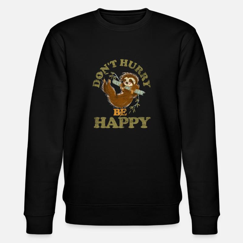 Sloth joy gift idea - Stanley/Stella CHANGER Unisex Organic Sweatshirt - black
