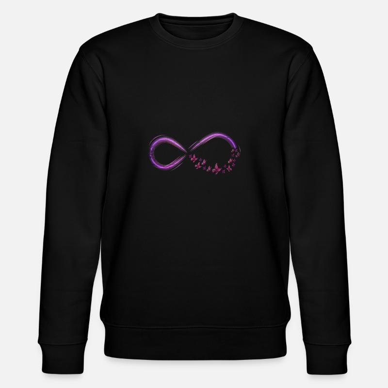 Schmetterlinge Unendlichkeit - Stanley/Stella Unisex Bio-Sweatshirt CHANGER  - Schwarz