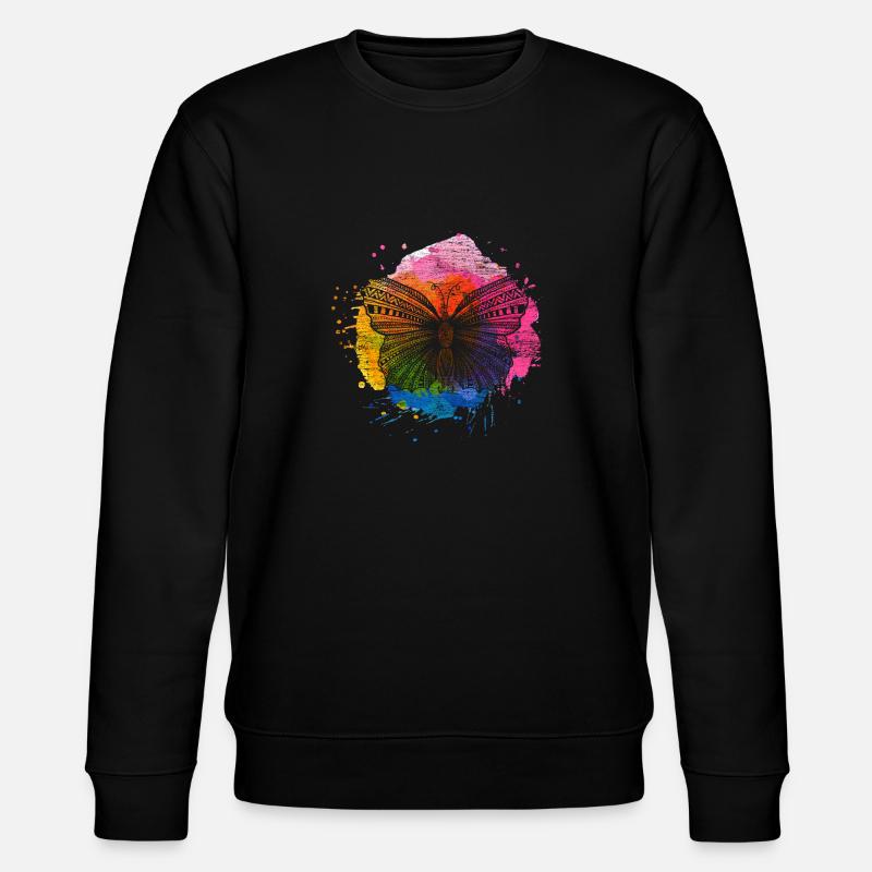 Schmetterling Kokon Raupe - Stanley/Stella Unisex Bio-Sweatshirt CHANGER  - Schwarz