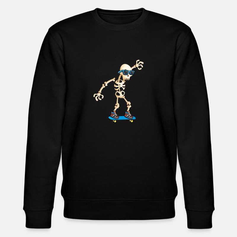 Skateboarder Skateboard Skeleton - Stanley/Stella CHANGER Unisex Organic Sweatshirt - black