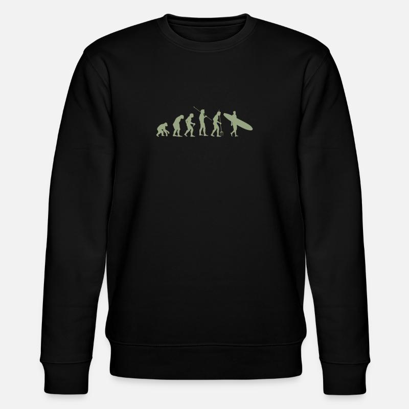 Surfen Evolution - Stanley/Stella Unisex Bio-Sweatshirt CHANGER  - Schwarz