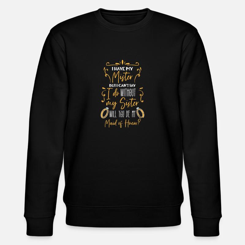 Braut Trauzeugin - Stanley/Stella Unisex Bio-Sweatshirt CHANGER  - Schwarz
