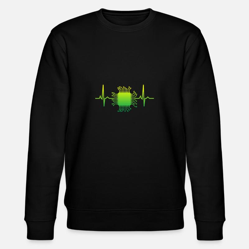 Informatik Herzschlag - Stanley/Stella Unisex Bio-Sweatshirt CHANGER  - Schwarz