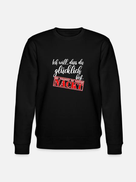 Glücklich und nackt Männer Shirt Beziehung TShirt - Stanley/Stella Unisex Bio-Sweatshirt CHANGER  - Schwarz