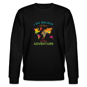 Reisen - Stanley/Stella Unisex Bio-Sweatshirt CHANGER  - Schwarz - Vorne - Nik (191cm) & Marisol (170cm)