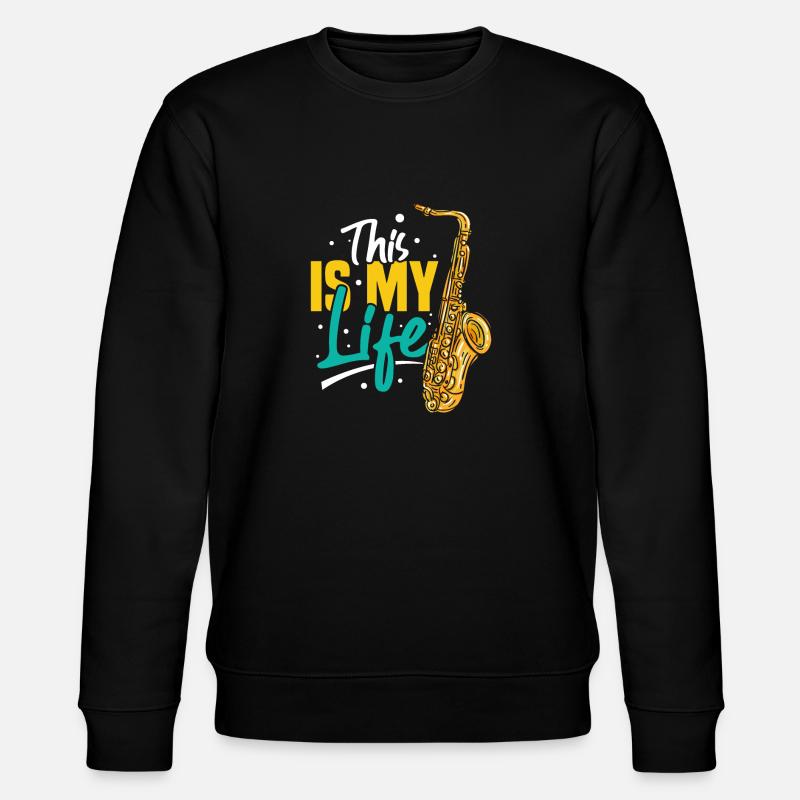 Saxophone Saxophonist - Stanley/Stella CHANGER Unisex Organic Sweatshirt - black