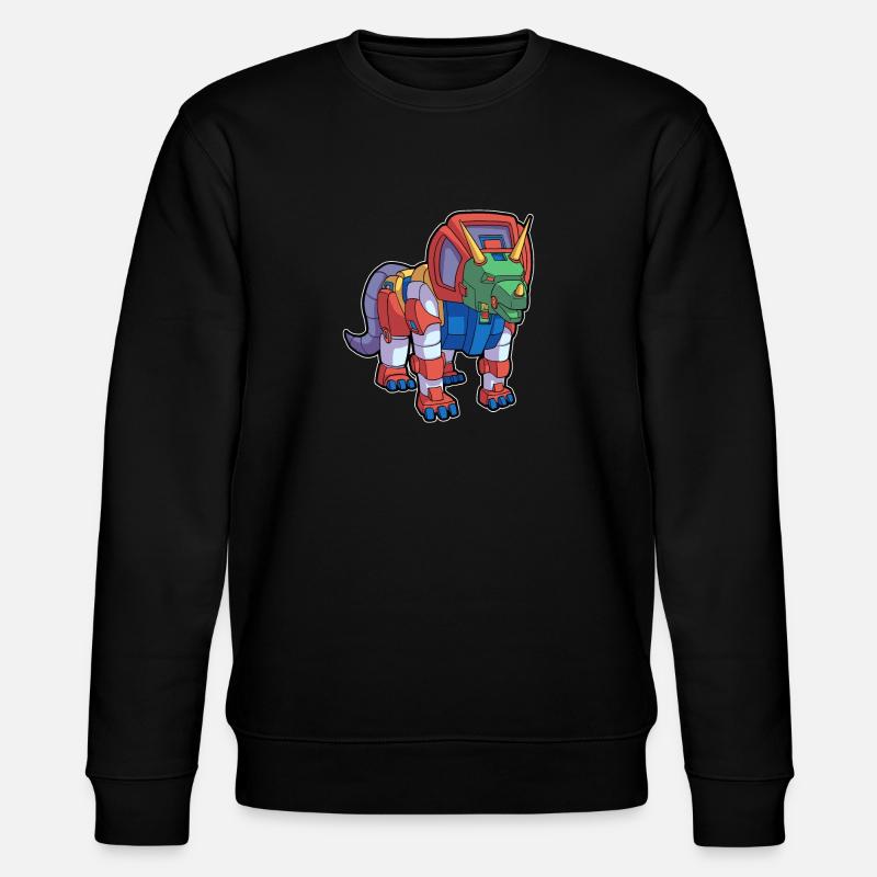 Robot dinosaure tricératops - Sweat bio CHANGER Stanley/Stella Unisexe - noir