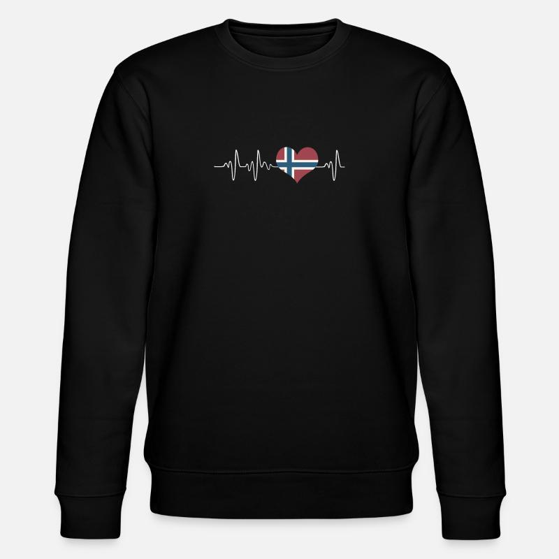 Norway heartbeat - Stanley/Stella CHANGER Unisex Organic Sweatshirt - black