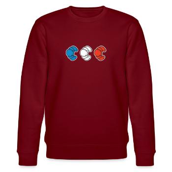 Frankreich - Stanley/Stella Unisex Bio-Sweatshirt CHANGER  - Burgunderrot - Vorne - Nik (191cm) & Marisol (170cm)