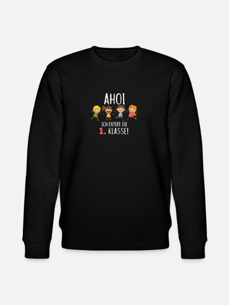 Ik ga naar het eerste leerjaar - schoolinschrijving, eerste school - Stanley/Stella Uniseks bio-sweatshirt CHANGER  - zwart