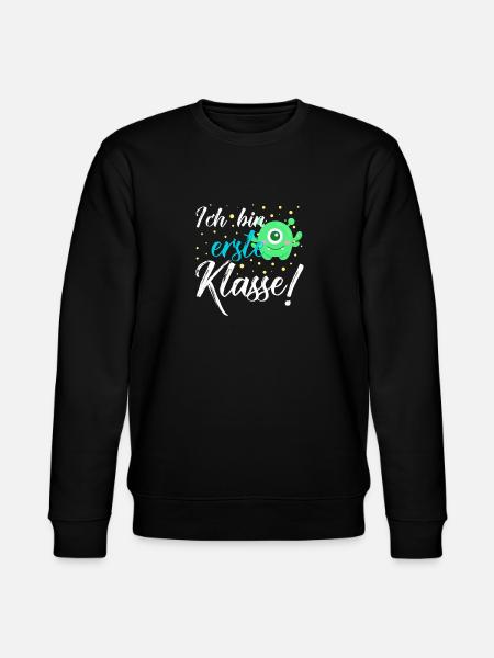 Ik ben eerste klas - schoolinschrijving, eerste klasser - Stanley/Stella Uniseks bio-sweatshirt CHANGER  - zwart