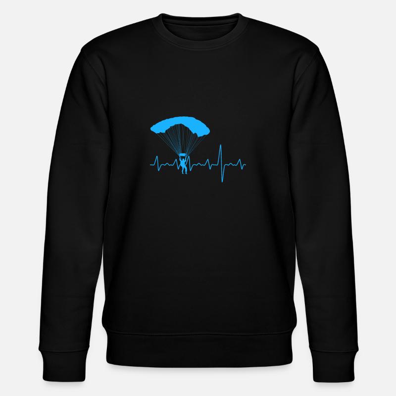Paragliding heart pulse - Stanley/Stella CHANGER Unisex Organic Sweatshirt - black
