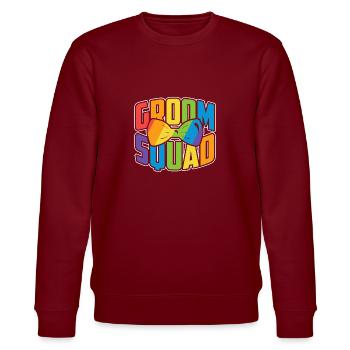 Groom Homo marriage - Stanley/Stella CHANGER Unisex Organic Sweatshirt - burgundy - Front - Nik (191cm) & Marisol (170cm)