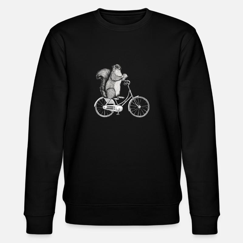Eichhörnchen Fahrrad - Stanley/Stella Unisex Bio-Sweatshirt CHANGER  - Schwarz