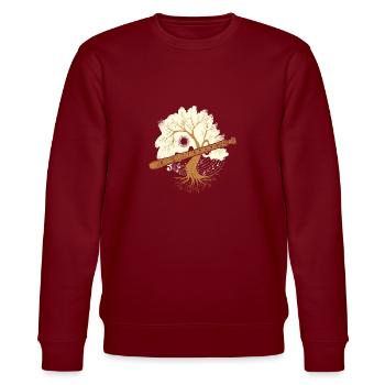 Flöte - Stanley/Stella Unisex Bio-Sweatshirt CHANGER  - Burgunderrot - Vorne - Nik (191cm) & Marisol (170cm)