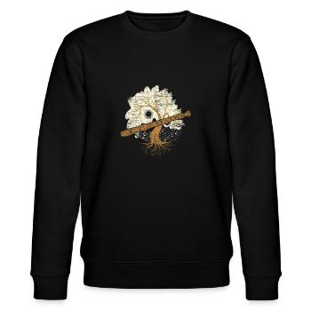 Flöte Blockflöte Querflöte - Stanley/Stella Unisex Bio-Sweatshirt CHANGER  - Schwarz - Vorne - Nik (191cm) & Marisol (170cm)