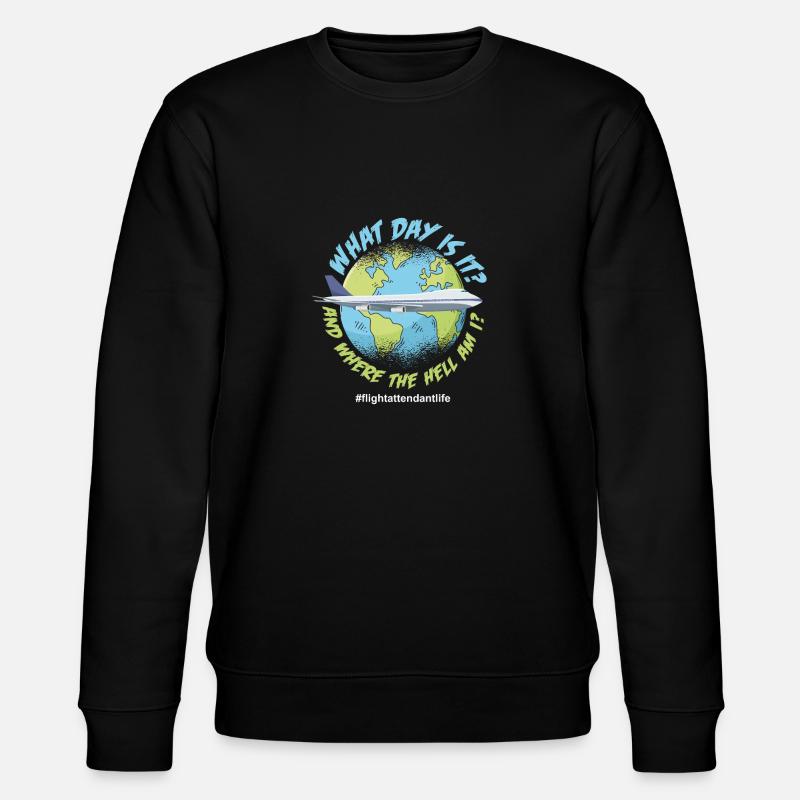 Hôtesse de l’air globe-trotter - Sweat bio CHANGER Stanley/Stella Unisexe - noir