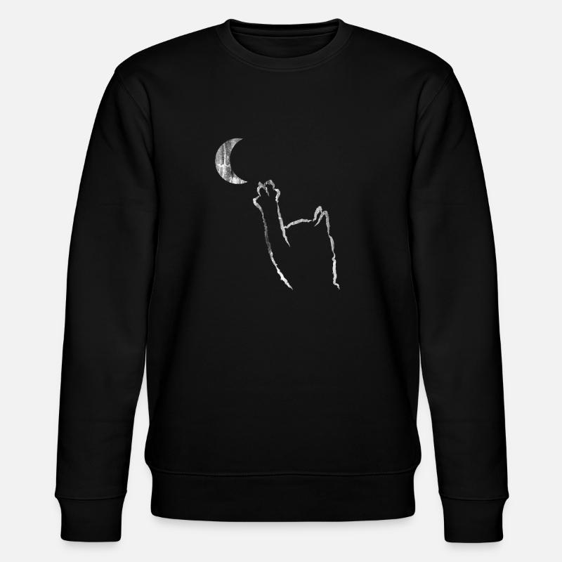 Cat moon - Stanley/Stella CHANGER Unisex Organic Sweatshirt - black
