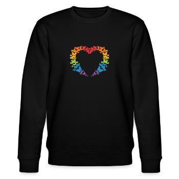 Schmetterlinge LGBT - Stanley/Stella Unisex Bio-Sweatshirt CHANGER  - Schwarz - Vorne - Nik (191cm) & Marisol (170cm)