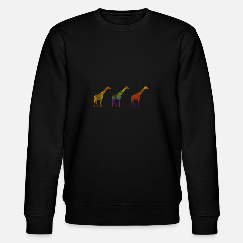 Giraffe Savanne - Stanley/Stella Unisex Bio-Sweatshirt CHANGER  - Schwarz