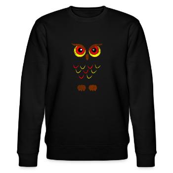 Owl bird of prey - Stanley/Stella CHANGER Unisex Organic Sweatshirt - black - Front - Nik (191cm) & Marisol (170cm)