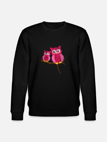 Eule Niedliches Tier - Stanley/Stella Unisex Bio-Sweatshirt CHANGER  - Schwarz