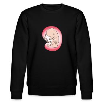 Embryon bébé naissance bébé ventre maman cadeau - Sweat bio CHANGER Stanley/Stella Unisexe - noir - Devant - Nik (191cm) & Marisol (170cm)
