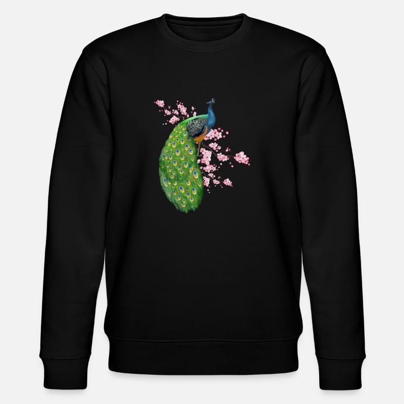 Fleurs Paon - Sweat bio CHANGER Stanley/Stella Unisexe - noir