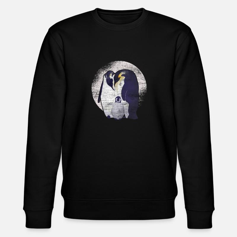 Pinguin Familie - Stanley/Stella Unisex Bio-Sweatshirt CHANGER  - Schwarz