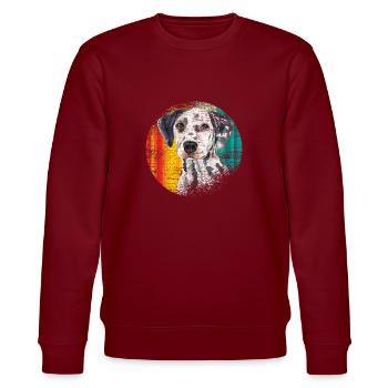 Dalmatiner Tierliebhaber - Stanley/Stella Unisex Bio-Sweatshirt CHANGER  - Burgunderrot - Vorne - Nik (191cm) & Marisol (170cm)