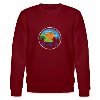 Jagdhund Jagd - Stanley/Stella Unisex Bio-Sweatshirt CHANGER  - Burgunderrot - Vorne - Nik (191cm) & Marisol (170cm)