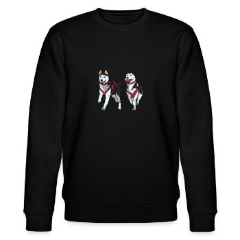Cadeau pour chien Husky Sibérien - Sweat bio CHANGER Stanley/Stella Unisexe - noir - Devant - Nik (191cm) & Marisol (170cm)