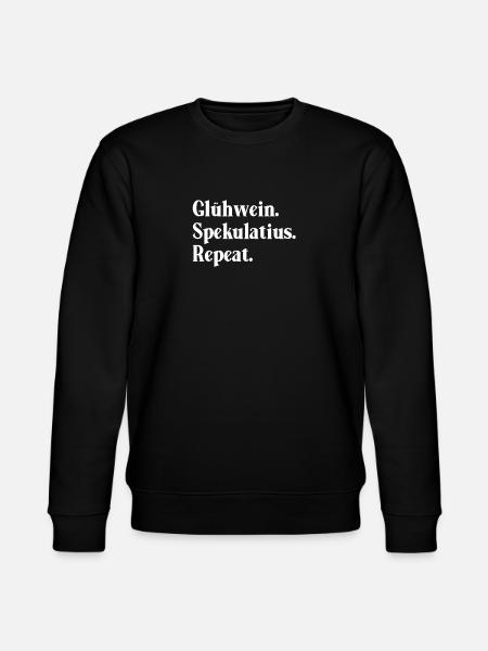 Glühwein. Spekulatius. Repeat. - Stanley/Stella Unisex Bio-Sweatshirt CHANGER - Schwarz