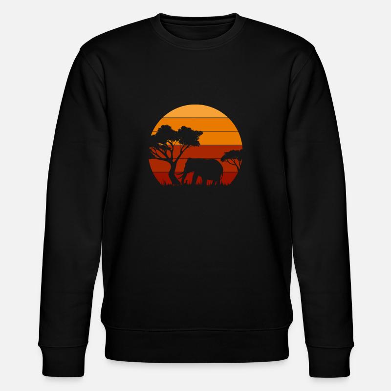 elephants - Stanley/Stella CHANGER Unisex Organic Sweatshirt - black