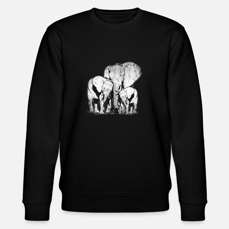 Amour de famille éléphant - Sweat bio CHANGER Stanley/Stella Unisexe - noir
