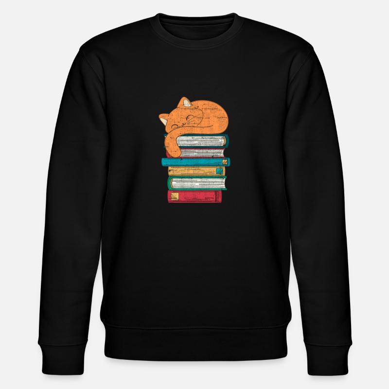 Book Cat - Stanley/Stella CHANGER Unisex Organic Sweatshirt - black