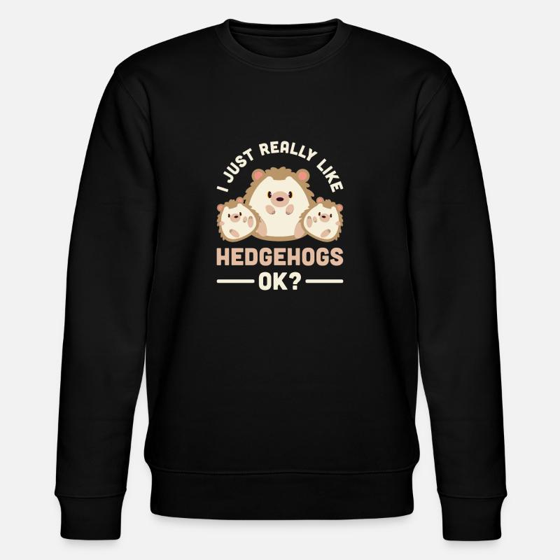 Hedgehog - Stanley/Stella CHANGER Unisex Organic Sweatshirt - black