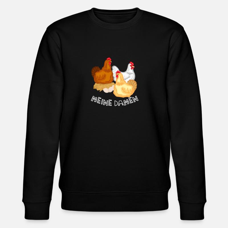 Hühner Tshirt für Huhn Bauern | Hühnerbauer - Stanley/Stella Unisex Bio-Sweatshirt CHANGER  - Schwarz