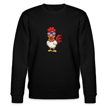 Poulet frais avec des lunettes de soleil - Sweat bio CHANGER Stanley/Stella Unisexe - noir - Devant - Nik (191cm) & Marisol (170cm)