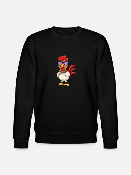 Cooles Huhn mit Sonnenbrille Comic Hühner Geschenk - Stanley/Stella Unisex Bio-Sweatshirt CHANGER  - Schwarz