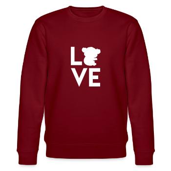 Koala love - Stanley/Stella CHANGER Unisex Organic Sweatshirt - burgundy - Front - Nik (191cm) & Marisol (170cm)