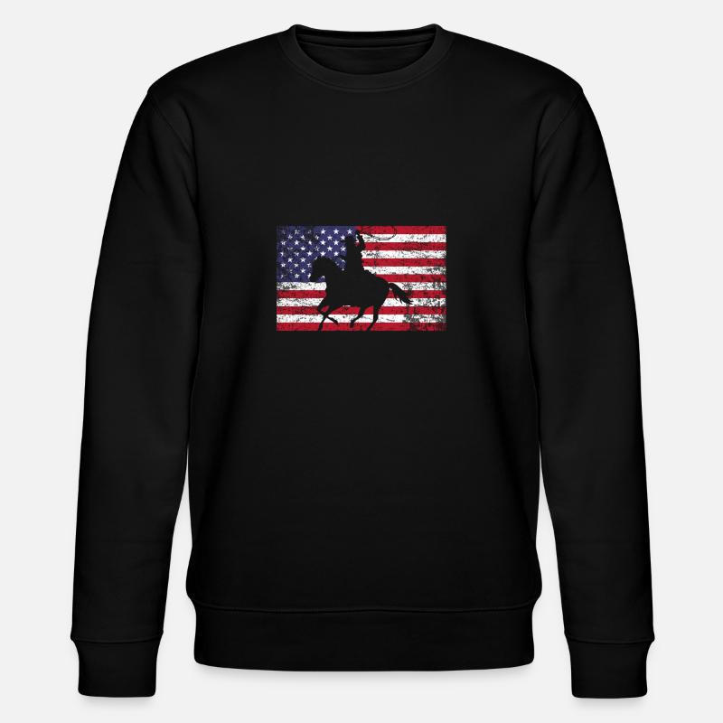 Cowboy Amerika - Stanley/Stella Unisex Bio-Sweatshirt CHANGER  - Schwarz