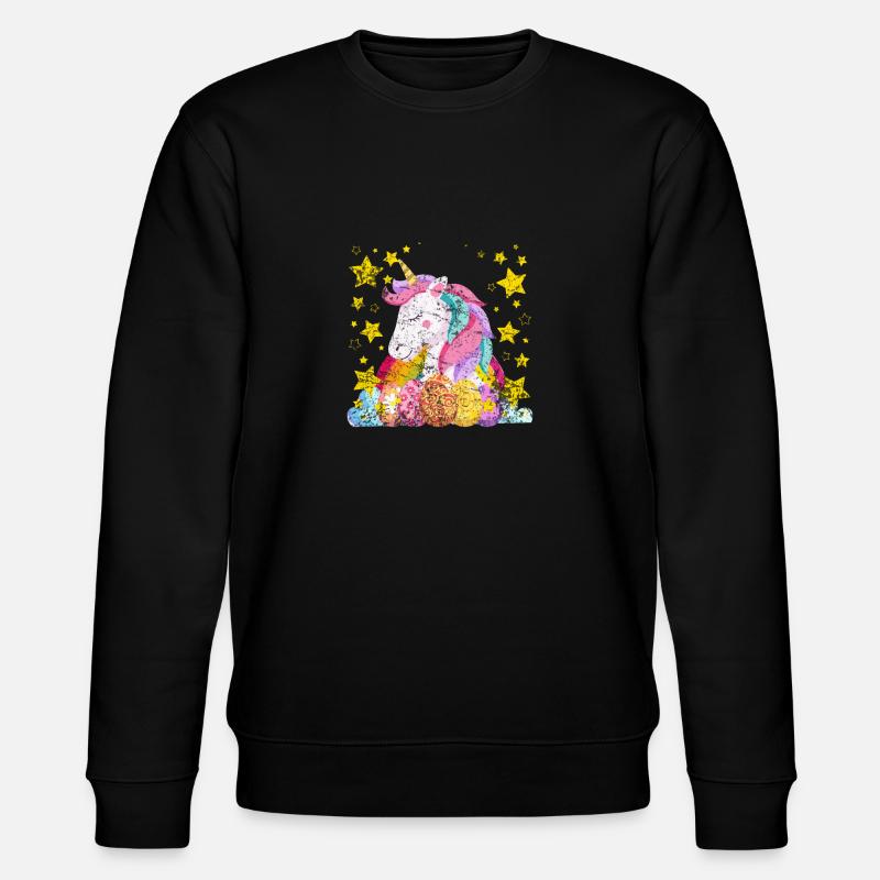 Ostern Einhorn - Stanley/Stella Unisex Bio-Sweatshirt CHANGER  - Schwarz