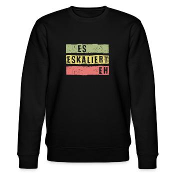 Es Eskaliert Eh - Stanley/Stella Unisex Bio-Sweatshirt CHANGER  - Schwarz - Vorne - Nik (191cm) & Marisol (170cm)