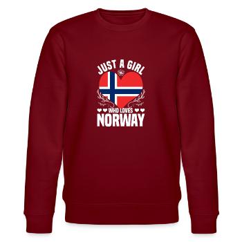 Norway Norwegians - Stanley/Stella CHANGER Unisex Organic Sweatshirt - burgundy - Front - Nik (191cm) & Marisol (170cm)
