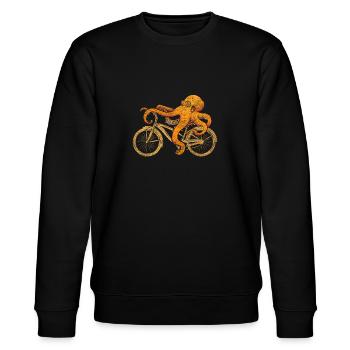 Krake Fahrrad - Stanley/Stella Unisex Bio-Sweatshirt CHANGER  - Schwarz - Vorne - Nik (191cm) & Marisol (170cm)