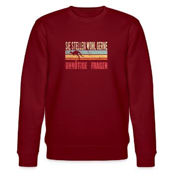 Fragen Känguru - Stanley/Stella Unisex Bio-Sweatshirt CHANGER  - Burgunderrot - Vorne - Nik (191cm) & Marisol (170cm)