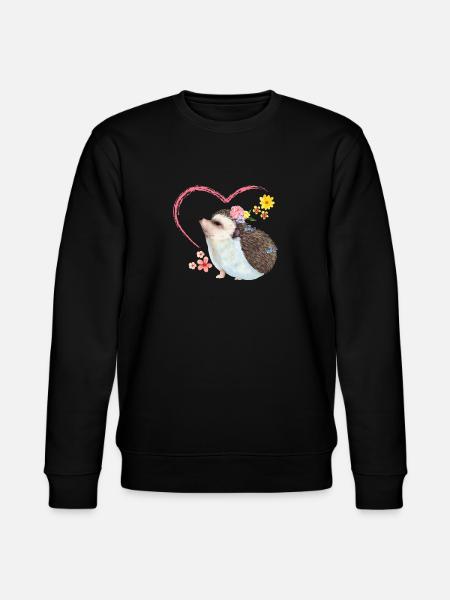 Hedgehog pile of leaves - Stanley/Stella CHANGER Unisex Organic Sweatshirt - black