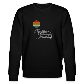 Surfer Van Kinder Surfen Wellenreiten Van Leben Vi - Stanley/Stella Unisex Bio-Sweatshirt CHANGER  - Schwarz - Vorne - Nik (191cm) & Marisol (170cm)